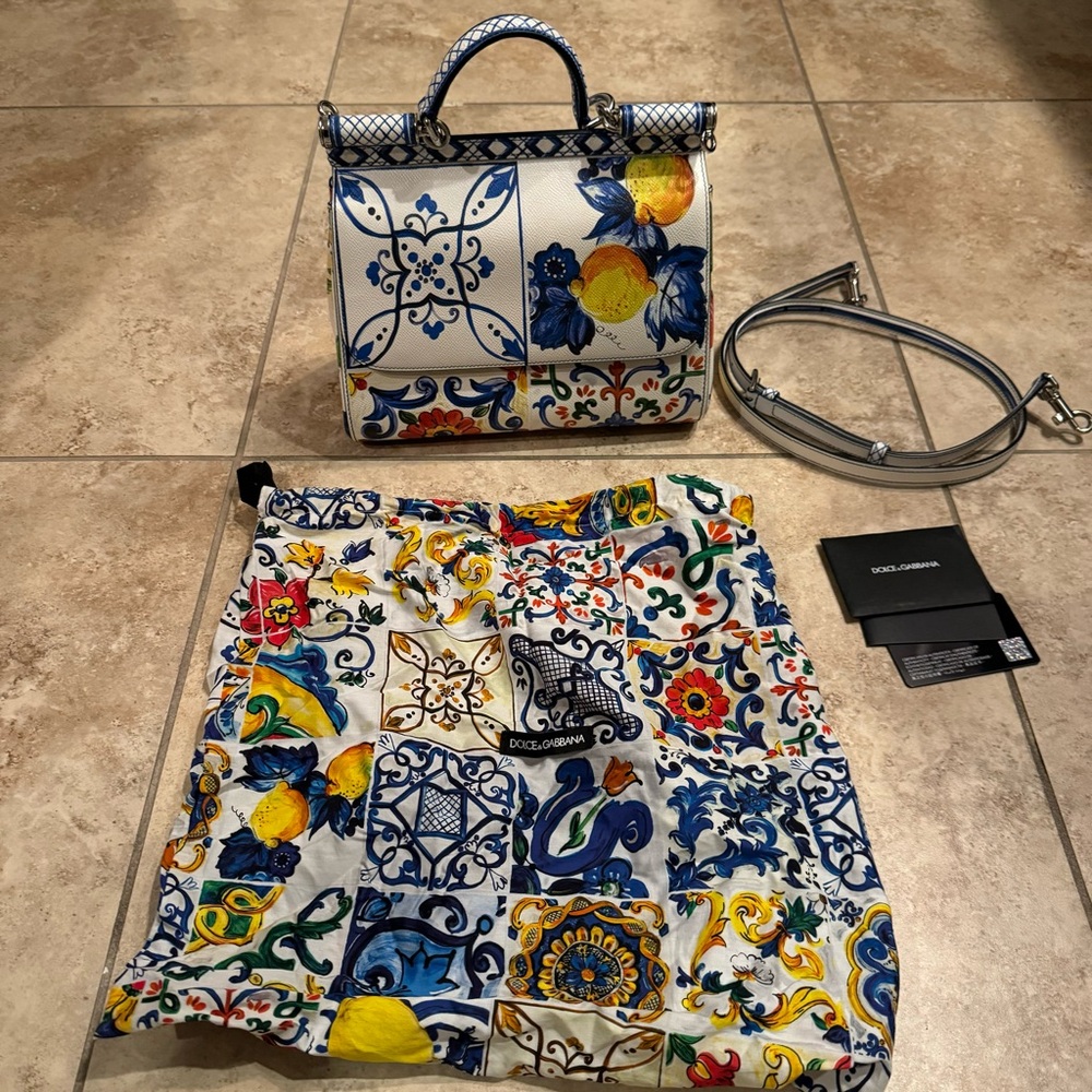 Dauphine Majolica Print Medium Miss Sicily Satchel Multicolor